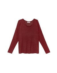 Sheer Round Neck Long Sleeve Oversized Knit Top