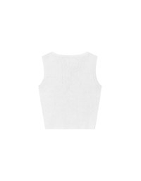 Crop Ribbed Knit Tank Top with AIR SPACE Logo Embroidered