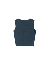 Crop Ribbed Knit Tank Top with AIR SPACE Logo Embroidered