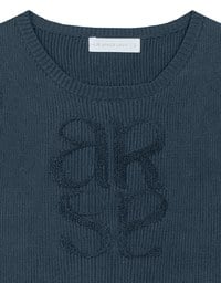 Crop Ribbed Knit Tank Top with AIR SPACE Logo Embroidered