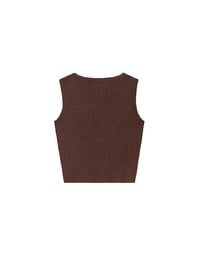Crop Ribbed Knit Tank Top with AIR SPACE Logo Embroidered