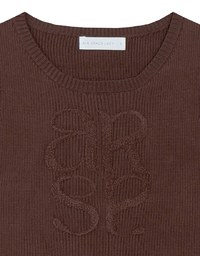 Crop Ribbed Knit Tank Top with AIR SPACE Logo Embroidered