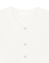 Round Neck Ribbed Knit Button Up Cardigan Top