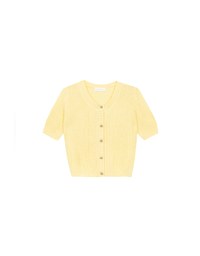 Round Neck Ribbed Knit Button Up Cardigan Top