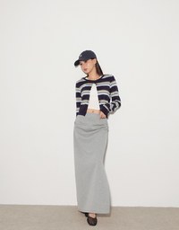 Contrast Striped Knit Button Up Cropped Cardigan