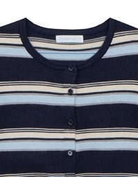 Contrast Striped Knit Button Up Cropped Cardigan