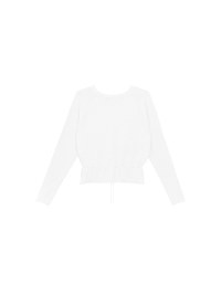 Drawstring Waist V Neck Button Down Knit Cardigan Top