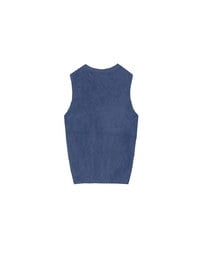 Fluffy Faux Fur Sleeveless Crop Tank Top with AIR SPACE Logo Embroidered