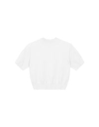 【Ling Cheng Design】Mock Neck Short Sleeve Fitted Ribbed Knit Top