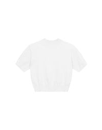 【Ling Cheng Design】Mock Neck Short Sleeve Fitted Ribbed Knit Top