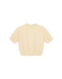 【Ling Cheng Design】Mock Neck Short Sleeve Fitted Ribbed Knit Top