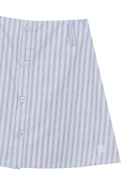 AIR SPACE Logo Embroidered Striped Button Front A Line Skorts