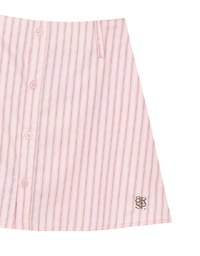 AIR SPACE Logo Embroidered Striped Button Front A Line Skorts