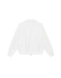 【Ling Cheng Design】Oversized Collar Zip Up Jacket with AIR SPACE Logo Embroidered