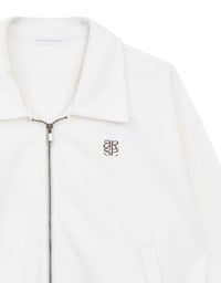 【Ling Cheng Design】Oversized Collar Zip Up Jacket with AIR SPACE Logo Embroidered