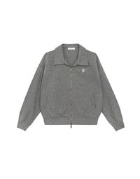 【Ling Cheng Design】Oversized Collar Zip Up Jacket with AIR SPACE Logo Embroidered