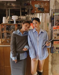 【Ling Cheng Design】Off Shoulder Folded Knit Sweater with Soft Ribbed Texture