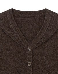【Ling Cheng Design】Soft Knit Sailor Collar Knit Cardigan with Patch Pockets