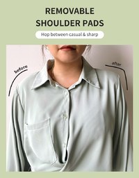 Basic Versatile Wrinkle-Free Blouse (With Detachable Shoulder Pads)
