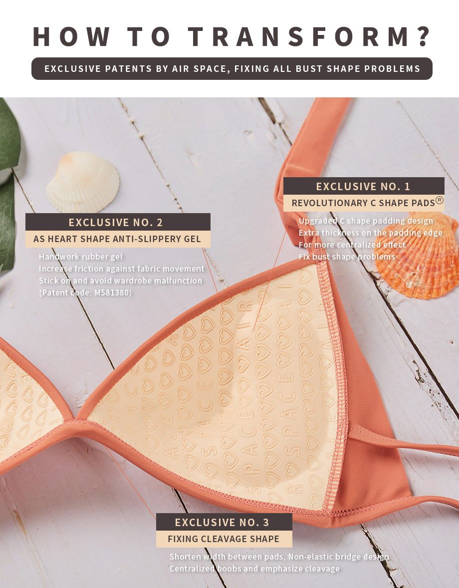 Push Up Thick Strap Bikini Top 2.0 (Thick Padded) - AIR SPACE Push Up Thick Strap Bikini Top 2.0 (Thick Padded) - AIR SPACE