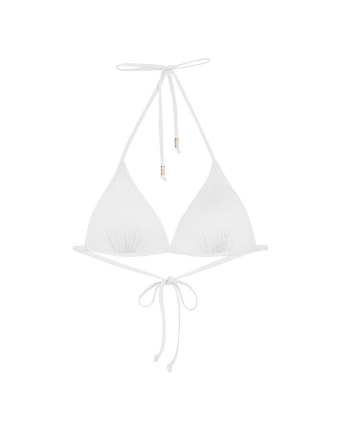 【PUSH UP】Classic Plain Color Bikini Top Single Strap And Bra Padded
