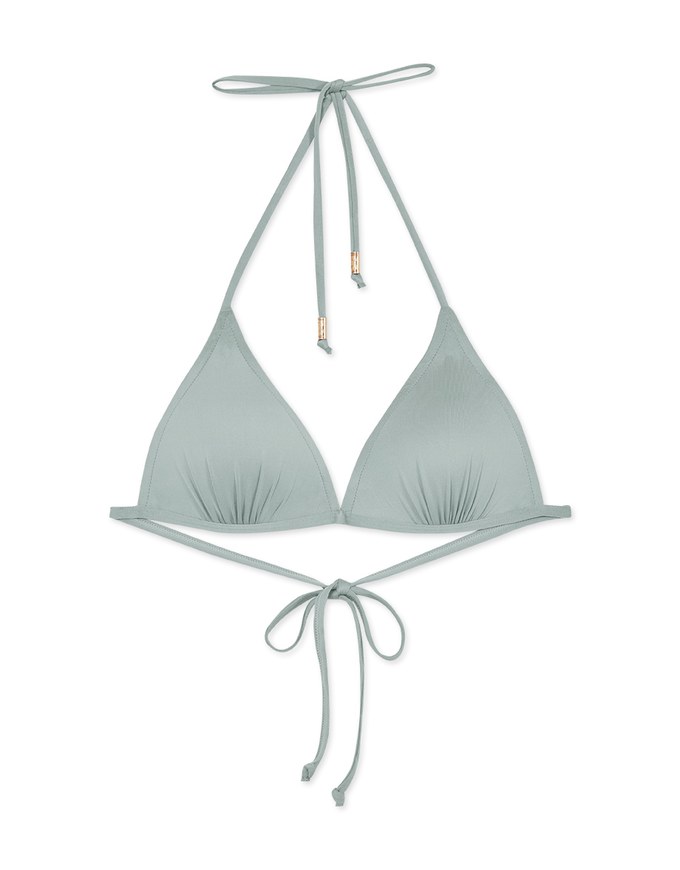 【PUSH UP】Classic Plain Color Bikini Top Single Strap And Bra Padded