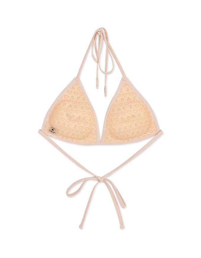 【PUSH UP】Classic Plain Color Bikini Top Single Strap And Bra Padded