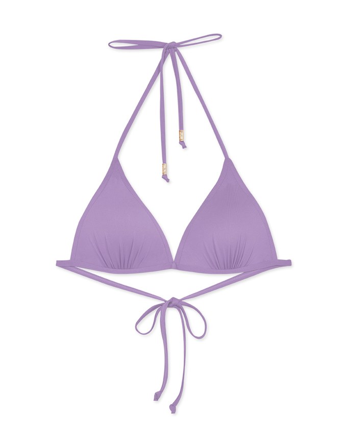 【PUSH UP】Classic Plain Color Bikini Top Single Strap And Bra Padded