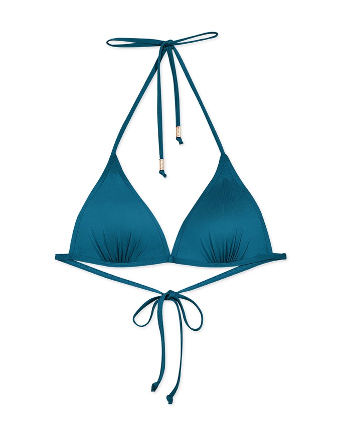【PUSH UP】Classic Plain Color Bikini Top Single Strap And Bra Padded