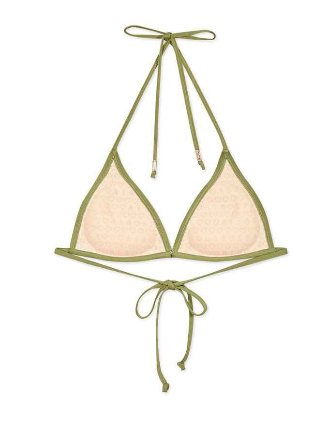 【PUSH UP】Classic Plain Color Bikini Top Single Strap And Bra Padded