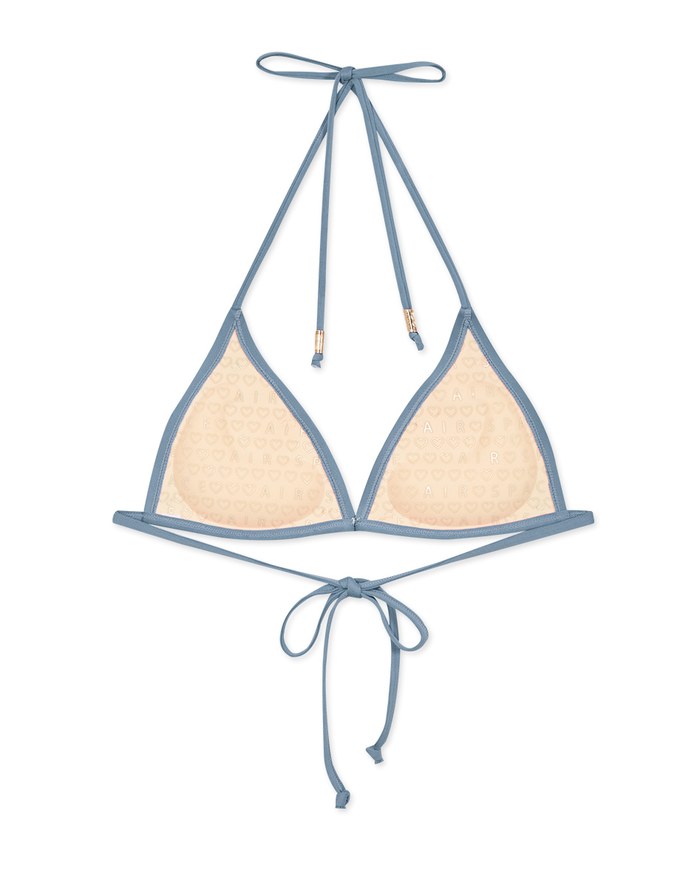 【PUSH UP】Classic Plain Color Bikini Top Single Strap And Bra Padded