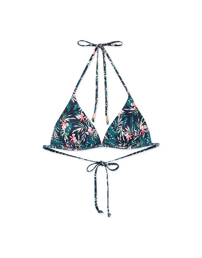 【PUSH UP】Printed Bikini Top Single Strap And Bra Padded