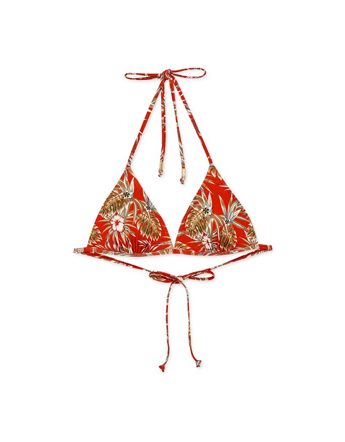 【PUSH UP】Printed Bikini Top Single Strap And Bra Padded