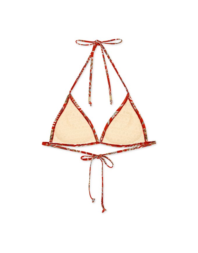 【PUSH UP】Printed Bikini Top Single Strap And Bra Padded