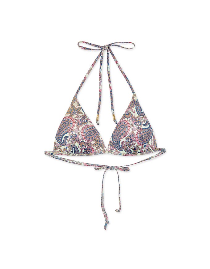 【PUSH UP】Printed Bikini Top Single Strap And Bra Padded