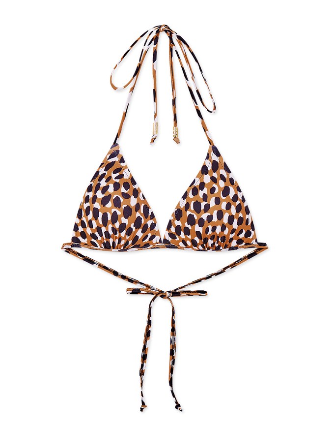 【PUSH UP】Printed Bikini Top Single Strap And Bra Padded