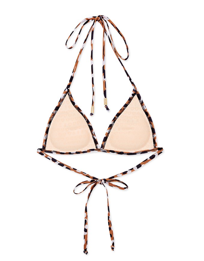 【PUSH UP】Printed Bikini Top Single Strap And Bra Padded