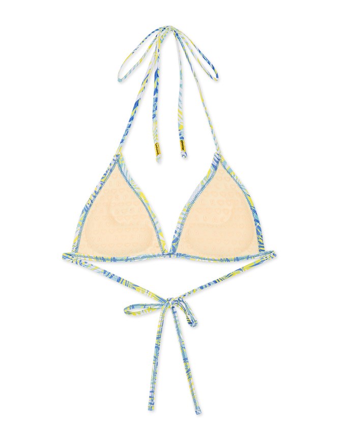 【PUSH UP】Printed Bikini Top Single Strap And Bra Padded