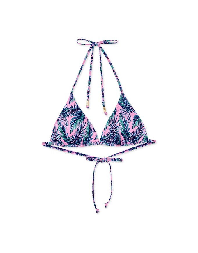 【PUSH UP】Printed Bikini Top Single Strap And Bra Padded