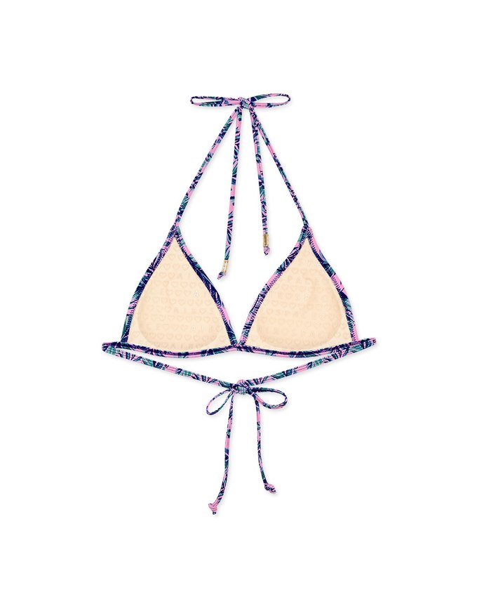 【PUSH UP】Printed Bikini Top Single Strap And Bra Padded
