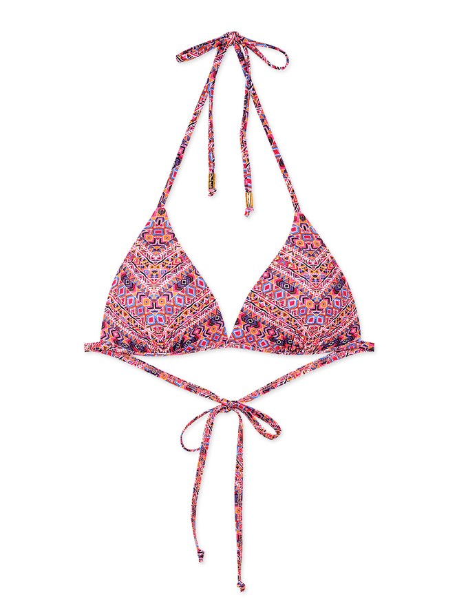 【PUSH UP】Printed Bikini Top Single Strap And Bra Padded