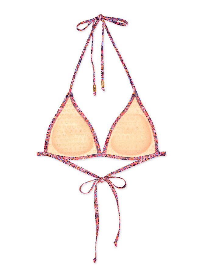【PUSH UP】Printed Bikini Top Single Strap And Bra Padded