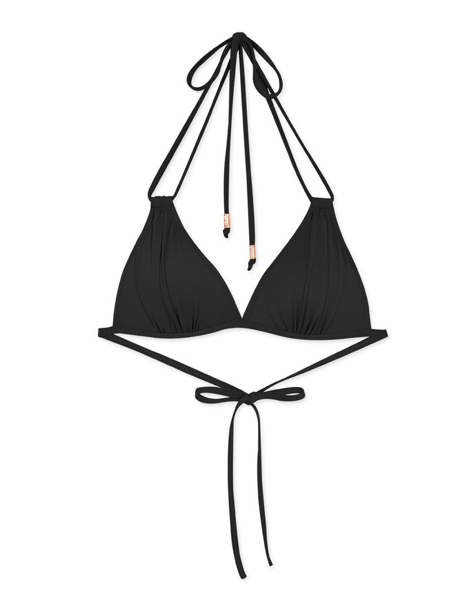 【PUSH UP】3Way Plain Color Bikini Top Double Strap And Bra Padded