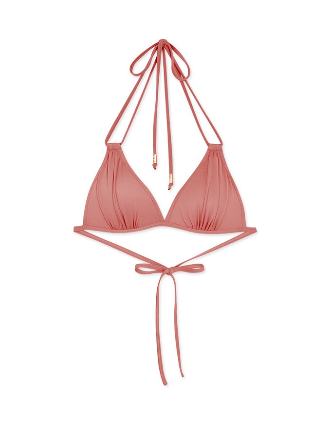 【PUSH UP】3Way Plain Color Bikini Top Double Strap And Bra Padded