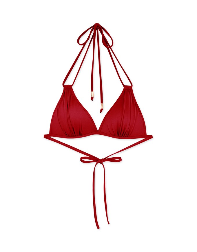 【PUSH UP】3Way Plain Color Bikini Top Double Strap And Bra Padded