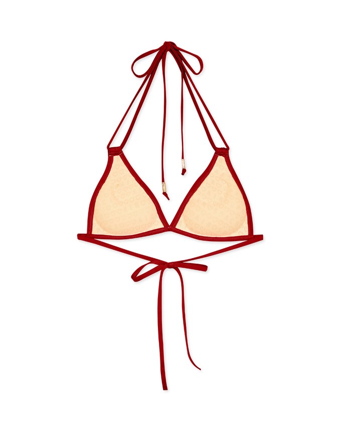 【PUSH UP】3Way Plain Color Bikini Top Double Strap And Bra Padded