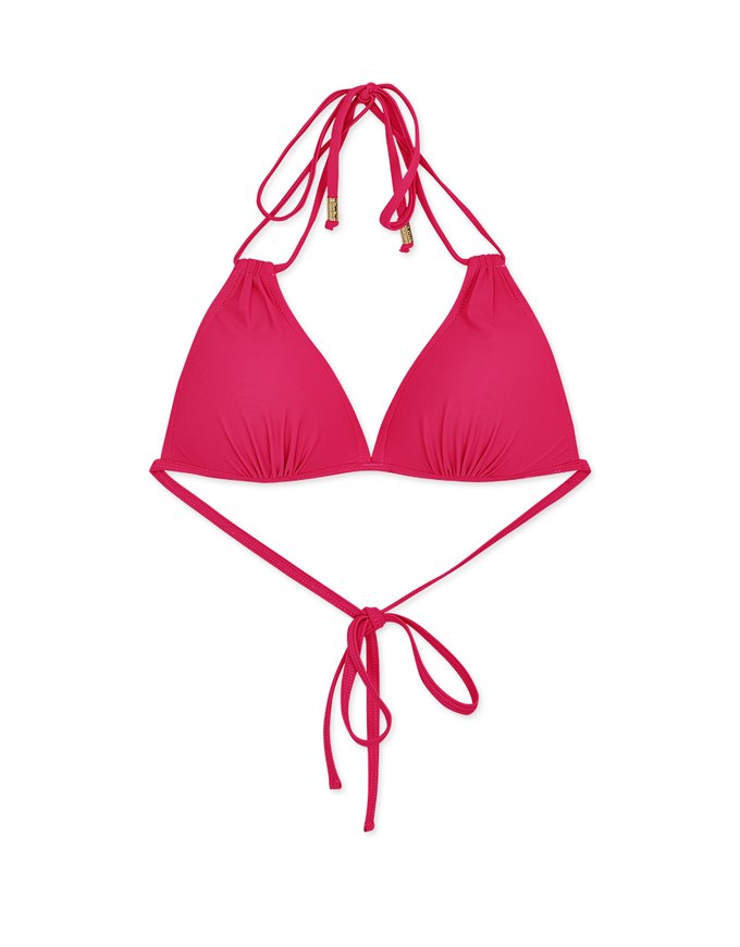 【PUSH UP】3Way Plain Color Bikini Top Double Strap And Bra Padded