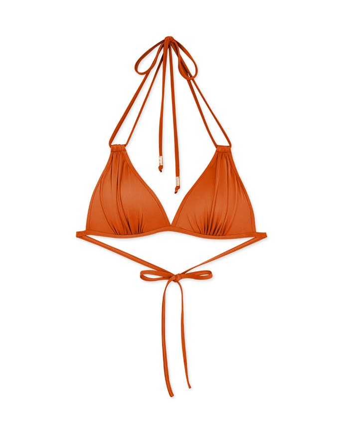 【PUSH UP】3Way Plain Color Bikini Top Double Strap And Bra Padded