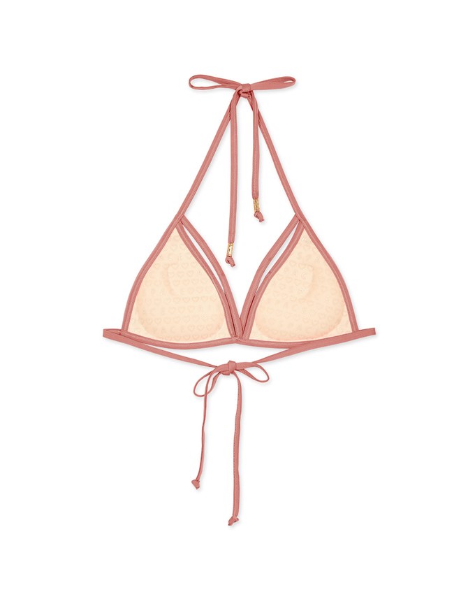 【PUSH UP】Plain Color Decorated Bikini Top Single Strap And Bra Padded