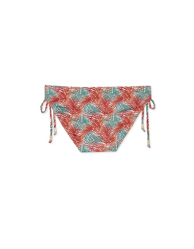 Printed Tie-Side Bikini Bottom